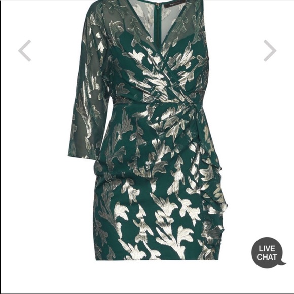 BCBG MAXAZRIA Metallic Faux Wrap Dress - Picture 3 of 3